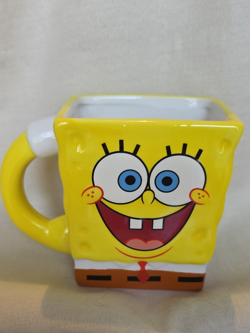 Yellow Sponge Character Ceramic Mug with Face Artwork New
